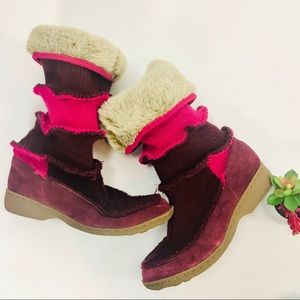 Sam Edelman  Suede and cloth two tone boots